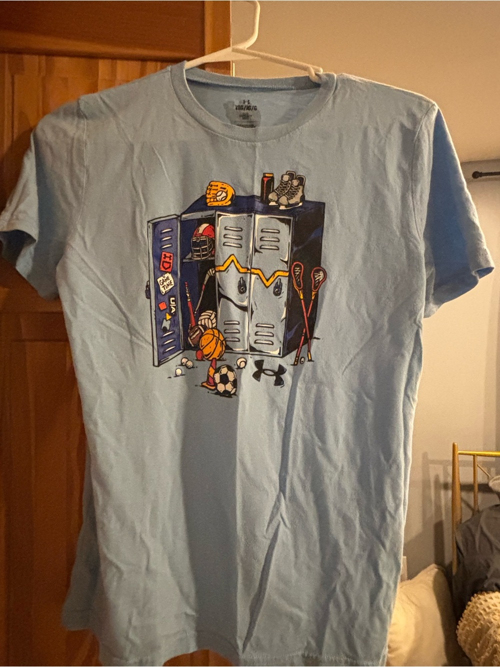 Under Armour Light Blue Kids Locker Room Sports Graphic Tee